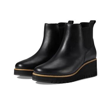 Imagem de Cole Haan Bota feminina Zerogrand City Wedge impermeável fashion, Couro preto impermeável, 11