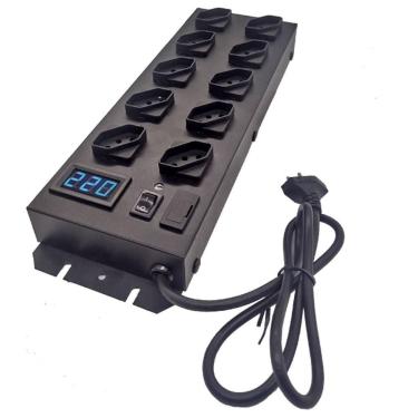 Imagem de Filtro De Linha Com Voltímetro Digital 10 Tomadas 10A Emplac