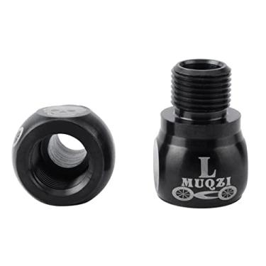 Imagem de LoveinDIY 2 pçs 1 par de adaptadores de extensor de pedal de bicicleta 9/16 polegadas rosca 20 mm M14 - preto