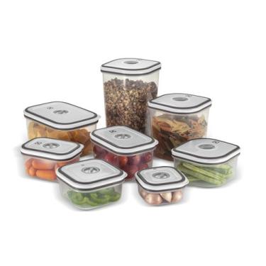 Imagem de Potes Herméticos Electrolux de Plástico Cinza Retangular com 8 Unidades