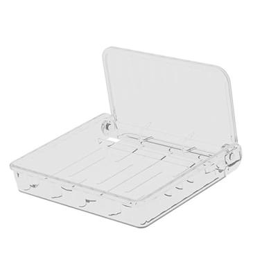 Imagem de Prateleira Dobrável Montada na Parede, Transparente, Grande Capacidade, Prateleiras de Parede Flutuantes para Banheiros, Pias (S)