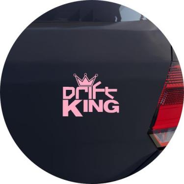 Imagem de Adesivo de Carro Drift King - Cor Rosa Claro - Melhor Adesivo, Rosa Cl