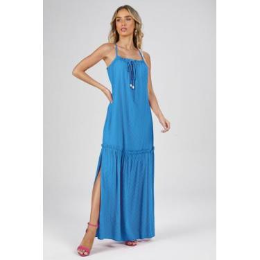 Imagem de Vestido Longo PKS Viscose Azul, GG