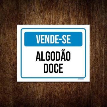 Imagem de Kit 3 Placa Sinalização - Vende-Se Algodão Doce ul - Sinalizo