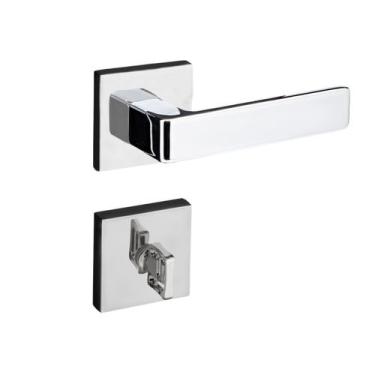 Imagem de Fechadura porta banheiro wc pado modena cromada 55mm quadrada cr, MODE