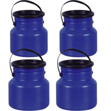 Imagem de 4 Vasilhame Leiteira Galão 3 Litros Leite Bombona Injesul