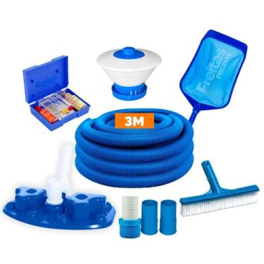 Imagem de Kit Limpeza Para Piscinas Fibra Vinil Alvenaria - brustec 