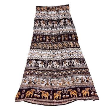 Imagem de Saia Indiana Maia Cigana Rodada Longa Vários Modelos - Bali, Bordô, G