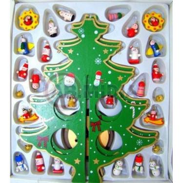 Imagem de Coleçao Natal Bonequinhos Natalino Mini Arvore Madeira