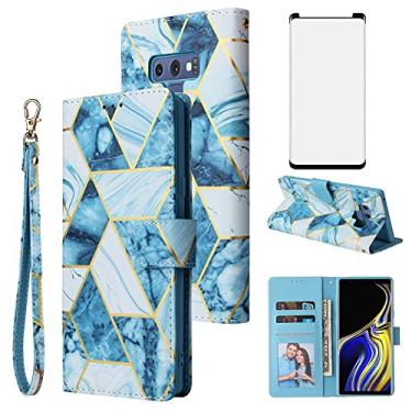 Imagem de Asuwish Capa tipo carteira compatível com Samsung Galaxy Note 9 e protetor de tela de vidro temperado, capa flip de couro, suporte para cartões, capas para celular para Galaxies Gaxaly Glaxay Note9