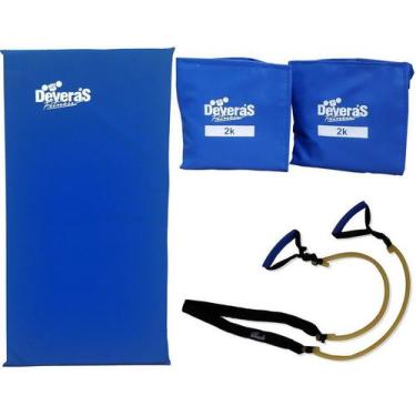 Imagem de kit elastico exercicio treino em casa elástico extensor + tornozeleira