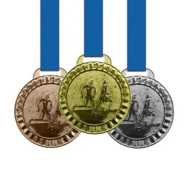 Imagem de 40 Medalhas Futebol Metal 44mm Ouro Prata Bronze - Gedeval