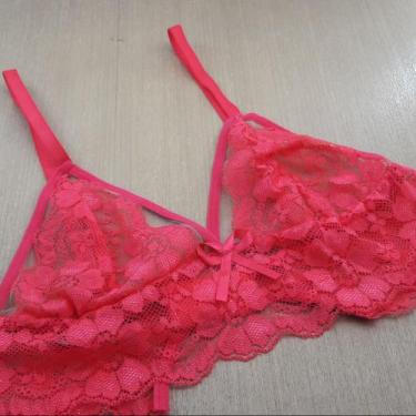 Imagem de Sutiã Rendado sem Bojo com tule sensual - Sutian Mônica - Supera Fitne