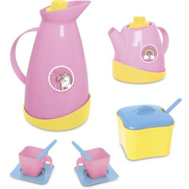 Imagem de Jogo De Chá Brinquedo Xícara Hora Do Café Unicornio Cozinha Infantil S