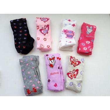 Imagem de Kit 3 Meia Calça Infantil Bem Grossa Neve Fio 40 Até Tam 12 - T BAZAR,