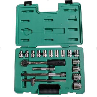 Imagem de Jogo Soquetes Estriados de 1/2" pol com 18 peças ST09203SJ Sata