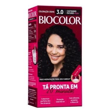 Imagem de Coloração Creme 3.0 Castanho Escuro Chique - Biocolor, Castanho Escuro