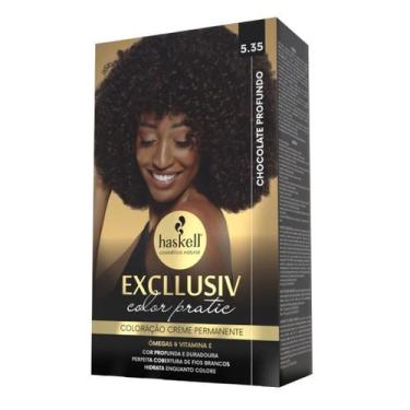 Imagem de Kit Coloração Excllusiv Color Pratic 5.35 Chocolate Profundo - Haskell