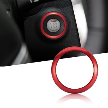 Imagem de TOMALL Acabamento do anel de parada de partida do motor compatível com Nissan Altima 2013 2014 2015 2016 2017 2018 interior do carro chave de ignição botão de arranque tampa de alumínio acessórios de