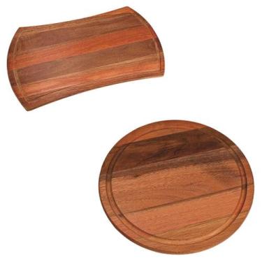 Imagem de Kit Tábua convexa e Tábua redonda com canaleta pau madeira - Edal