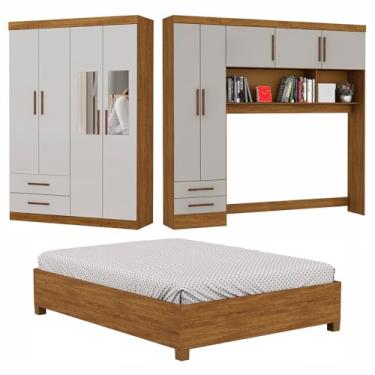 Imagem de Carioca Móveis - Guarda-Roupa Casal Modulado com Cama Hércules 9 Portas 4 Gavetas com Espelho