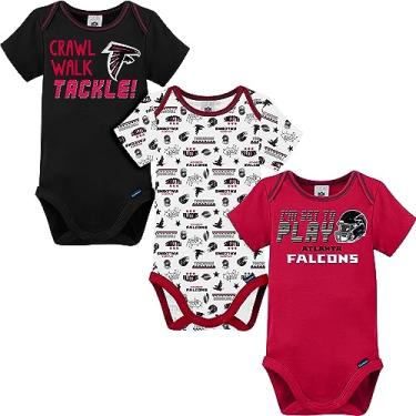 Imagem de NFL Atlanta Falcons Pacote com 3 bodies de manga curta, vermelho/preto/branco Atlanta Falcons Novo, 0-3 meses