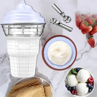 Imagem de Máquina de sorvete totalmente automática, mini máquina de casquinha de sorvete, tigela de mistura de 450 ml, máquina de sorvete de frutas, para sorvete macio, smoothie, raspadinha, laticínios co