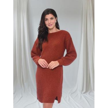 Imagem de Trico Vestido Curto Oversized Manga Longa Casual Feminino - Andresa Li