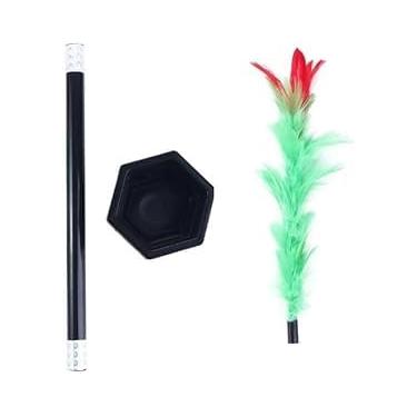 Imagem de 1 Set Black Magic Wand to Flower, for Playing Magic, Close-up Magic Prop Magic Flower Stick Magic Kits Accessories Games Trick Wand Magicians Tricks