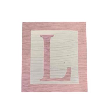 Imagem de Cubo Branco Letra Rosa Bebê com Aplique Festa Chá de Bebê Decoração 8x