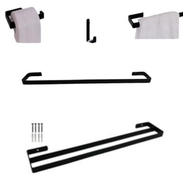 Imagem de Kit porta toalha preto