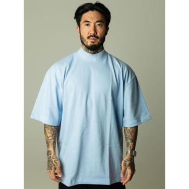 Imagem de Camiseta Oversized Gola Alta Details - Thpe Store, G1, Azul bebê