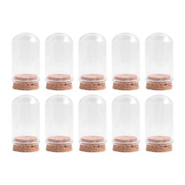 Imagem de YWJLQH 10pcs cúpulas de vidro cloche bell jars exibem frascos decorativos para arranjo floral, 30mmx50mm