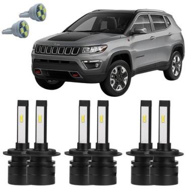 Imagem de Lâmpadas Ultra Led Alto Baixo Milha Jeep Compass + Pingo T10 - Autovex