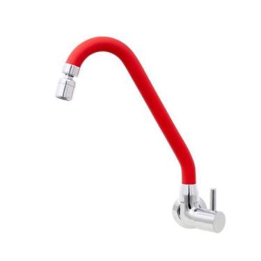 Imagem de Torneira Cozinha de Parede Vermelha C61 Arejador Articulado - Roddex
