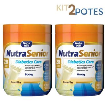 Imagem de 2 potes Nutra Senior 50+ Diabetics Care 800g cada - Zero Açúcar Rico e