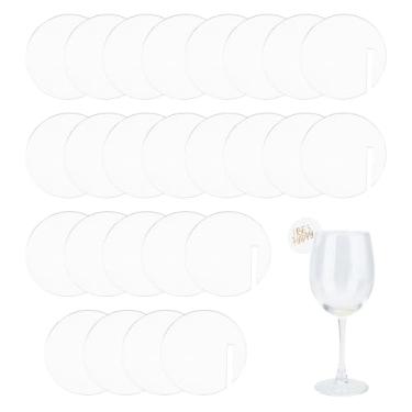 Imagem de NICENEEDED 30 etiquetas de acrílico para bebidas, etiquetas de bebida em branco DIY para copos, marcadores de bebida personalizados para decoração de festa de aniversário de casamento