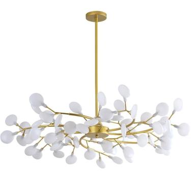 Imagem de Lustre Teto 110Cm Ramos Árvore 54 Leds Luminária Metal