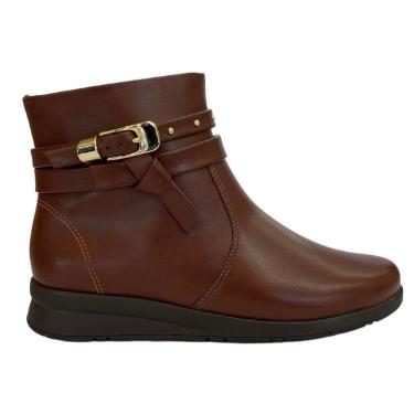 Imagem de Bota ComfortFlex 2592302 Feminino Marrom cano curto