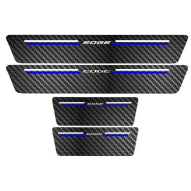Imagem de Kit Soleira Protetora Porta Premium Blue Fibra Carbono Edge - Jhow Ade