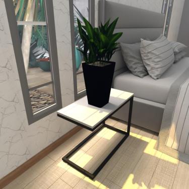 Imagem de Mesa De Cabeceira Industrial Cinza Mdf Canto Quarto Mesas De Cabeceira Mesinha Cabeçeira Cabiceira