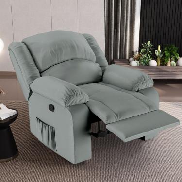 Imagem de Poltrona Do Papai Reclinável Sala De Cinema Barcelona Manual Pu Cinza