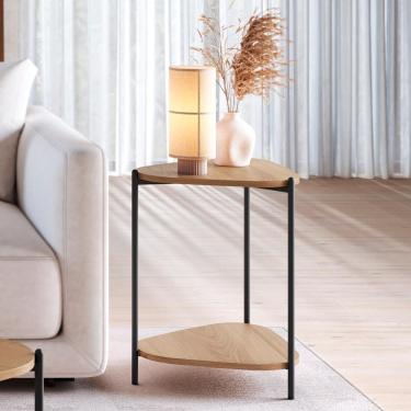 Imagem de Mesa Lateral Organica Pe Metal Preto Hanover 28016 Artesano Hanover Preto