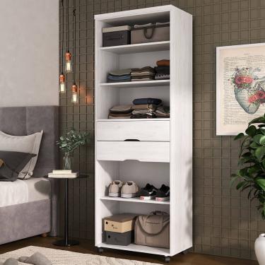 Imagem de Armário Multiuso 2 Gavetas Com Prateleiras Carvalho