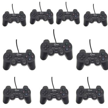 Imagem de Kit 10 Controle Joystick C Fio Lotus Dualshock 2 Pc Lt-ct008
