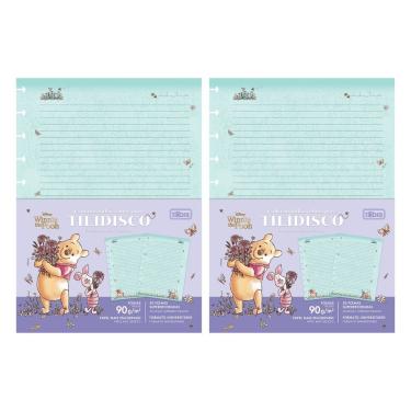 Imagem de Kit C- 2 Refil Tilidisco Universitário Pooh Tilibra - 90g 50 Folhas