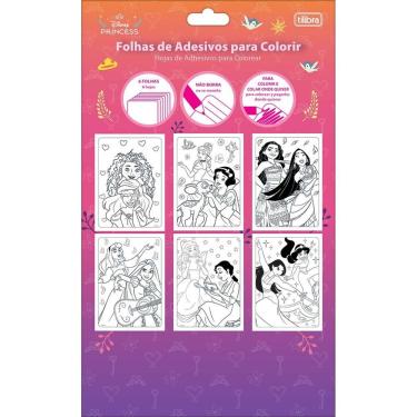Imagem de Folhas De Adesivos Para Colorir Princesas Tilibra