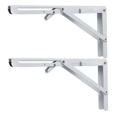 Imagem de Kit 2 Mão Francesa Dobrável Retrátil Reforçada 19x9,5cm