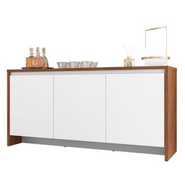 Imagem de Balcão Aparador Buffet 3 Portas Madrid C14 Cedro/branco - Mpozenato