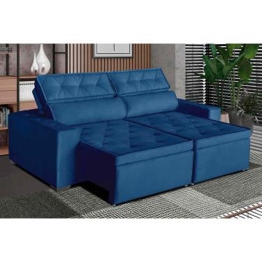 Imagem de Sofá áustria 3 Lugares 1,80 Cm - De Casa Décor E Estofados Azul